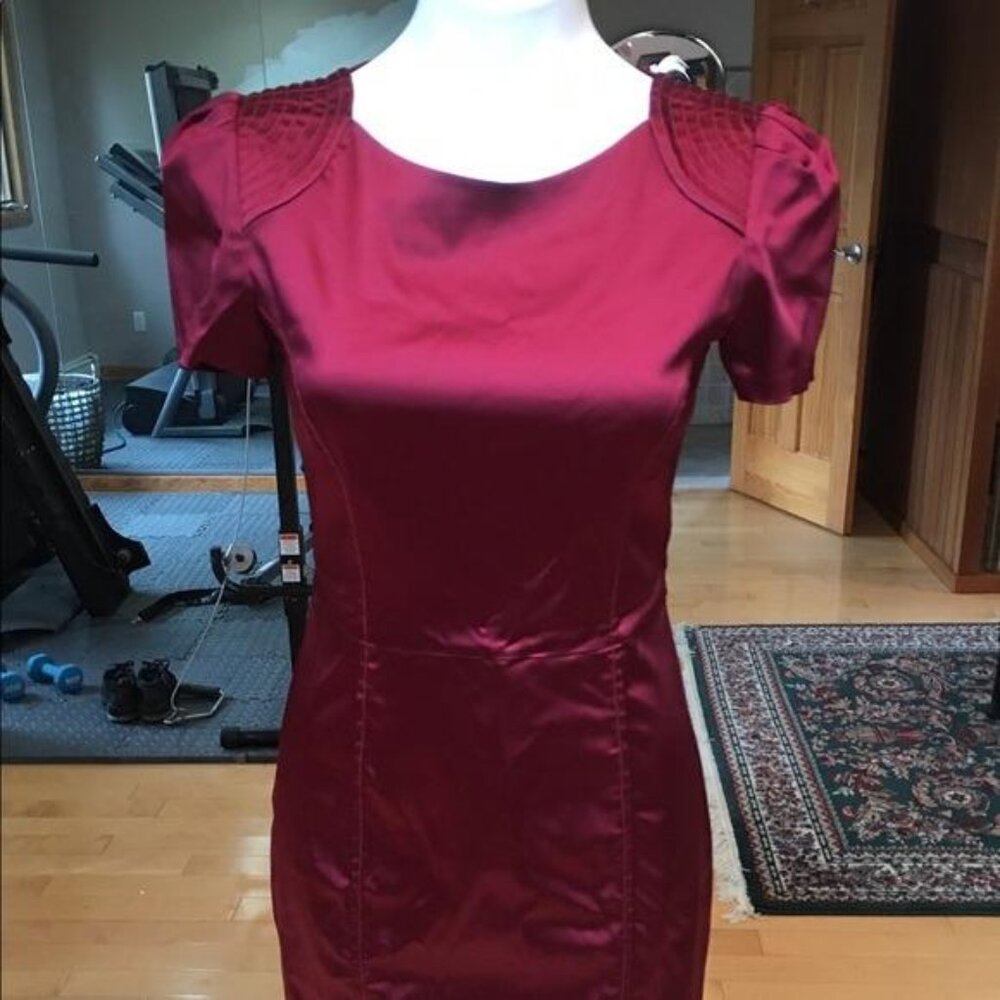 Wine colored form fitting dress